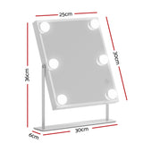 Embellir Bluetooth LED Makeup Mirror Mirrors Lighted Vanity Hollywood 25X30CM - Front View
