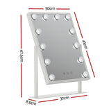 Embellir Makeup Mirror 30x41cm Hollywood Vanity with LED Light Rotation Tabletop - Front View