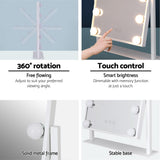 Embellir Makeup Mirror 30x41cm Hollywood Vanity with LED Light Rotation Tabletop - Rear View