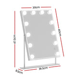 Embellir LED Bluetooth Vanity Mirror with Touch Control - 30x40cm Hollywood Style in White - Front View