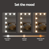 Embellir LED Bluetooth Vanity Mirror with Touch Control - 30x40cm Hollywood Style in White - Rear View