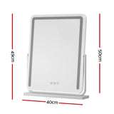 Embellir Makeup Mirror 40x50cm Hollywood Vanity with LED Light Strip Rotation - Front View