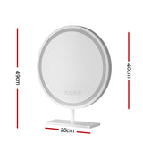 Embellir Makeup Mirror 40x40cm Hollywood Vanity with LED Light Tabletop Round - Front View