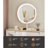 Embellir Makeup Mirror 40x40cm Hollywood Vanity with LED Light Tabletop Round - Top-Down View