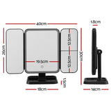 Embellir LED Makeup Mirror Tri-fold Lighted Vanity Mirrors 1X2X3X Magnifications - Front View