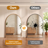 Embellir Arch Wall Mirror, Decorative Gold Frame Mirrors, 61x41cm Bathroom Vanity Mirror, Slim Frame for Living Room Entryway Bedroom Decor - Side View