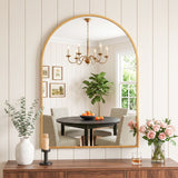 Embellir Arch Wall Mirror, Decorative Gold Frame Mirrors, 61x41cm Bathroom Vanity Mirror, Slim Frame for Living Room Entryway Bedroom Decor - Rear View