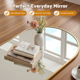Embellir 86x50cm Arched Wall Mirror Vanity Makeup Home Decor - Top-Down View