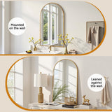 Embellir 86x50cm Arched Wall Mirror Vanity Makeup Home Decor - Rear View