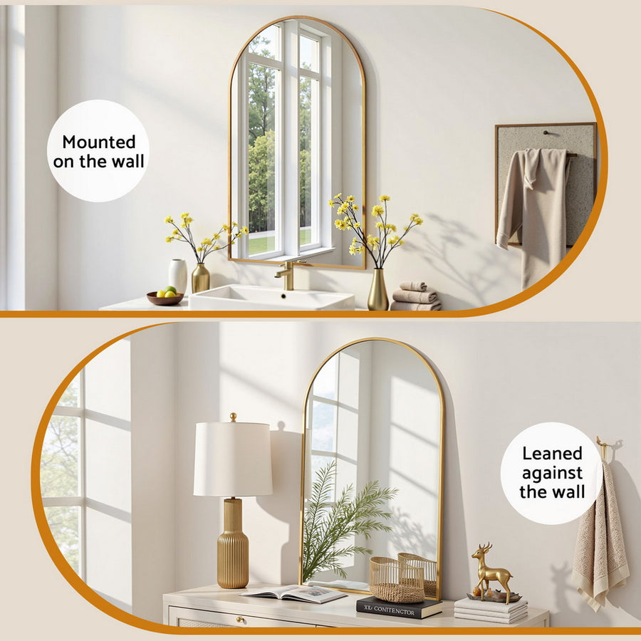 Embellir 86x50cm Arched Wall Mirror Vanity Makeup Home Decor