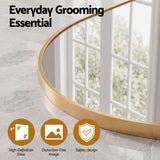 Embellir Arch Wall Mirror, Decorative Gold Frame Mirrors, 86x81cm Bathroom Vanity Mirror, Slim Frame for Living Room Entryway Bedroom Decor - Front View