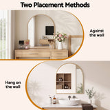 Embellir Arch Wall Mirror, Decorative Gold Frame Mirrors, 86x81cm Bathroom Vanity Mirror, Slim Frame for Living Room Entryway Bedroom Decor - 45-Degree Angle