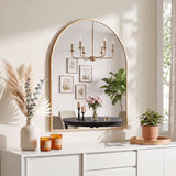 Embellir Arch Wall Mirror, Decorative Gold Frame Mirrors, 86x81cm Bathroom Vanity Mirror, Slim Frame for Living Room Entryway Bedroom Decor - Rear View