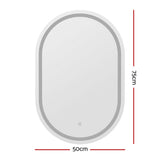 Embellir 2 LED Wall Mirror With Light 50X75CM Bathroom Decor Oval Mirrors Vanity - Front View