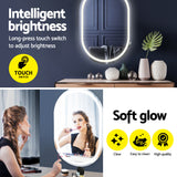 Embellir 2 LED Wall Mirror With Light 50X75CM Bathroom Decor Oval Mirrors Vanity - Top-Down View