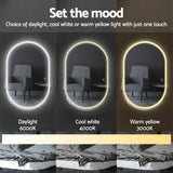 Embellir 2 LED Wall Mirror With Light 50X75CM Bathroom Decor Oval Mirrors Vanity