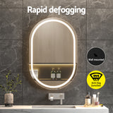 Embellir 2 LED Wall Mirror With Light 50X75CM Bathroom Decor Oval Mirrors Vanity - Rear View