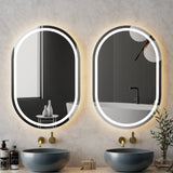 Embellir 2 LED Wall Mirror With Light 50X75CM Bathroom Decor Oval Mirrors Vanity - Close-Up Angle