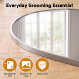 Embellir Arch Wall Mirror, Decorative Silver Frame Mirrors, 61x41cm Bathroom Vanity Mirror, Slim Frame for Living Room Entryway Bedroom Decor - Front View