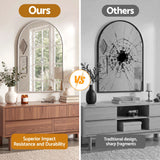Embellir Arch Wall Mirror, Decorative Silver Frame Mirrors, 61x41cm Bathroom Vanity Mirror, Slim Frame for Living Room Entryway Bedroom Decor - Side View