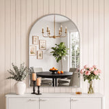 Embellir Arch Wall Mirror, Decorative Silver Frame Mirrors, 61x41cm Bathroom Vanity Mirror, Slim Frame for Living Room Entryway Bedroom Decor
