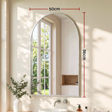 Embellir Arch Wall Mirror, Decorative Silver Frame Mirrors, 86x50cm Bathroom Vanity Mirror, Slim Frame for Living Room Entryway Bedroom Decor