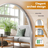 Embellir Arch Wall Mirror, Decorative Silver Frame Mirrors, 86x50cm Bathroom Vanity Mirror, Slim Frame for Living Room Entryway Bedroom Decor - Top-Down View