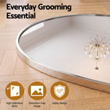 Embellir Arch Wall Mirror, Decorative Silver Frame Mirrors, 86x81cm Bathroom Vanity Mirror, Slim Frame for Living Room Entryway Bedroom Decor - Front View