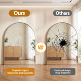 Embellir Arch Wall Mirror, Decorative Silver Frame Mirrors, 86x81cm Bathroom Vanity Mirror, Slim Frame for Living Room Entryway Bedroom Decor - Top-Down View
