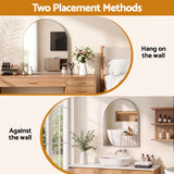 Embellir Arch Wall Mirror, Decorative Silver Frame Mirrors, 86x81cm Bathroom Vanity Mirror, Slim Frame for Living Room Entryway Bedroom Decor