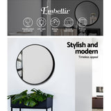 Embellir 2 Wall Mirror Makeup 50cm Home Decor Framed Mirrors Bathroom Round Black - Top-Down View