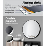 Embellir 2 Wall Mirror Makeup 50cm Home Decor Framed Mirrors Bathroom Round Black - 45-Degree Angle
