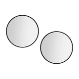 Embellir 2 Wall Mirror Makeup 60cm Home Decor Framed Mirrors Bathroom Round Black
