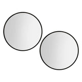 Embellir 2 Wall Mirror Makeup 90cm Home Decor Framed Mirrors Bathroom Round Black