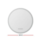 Embellir Bluetooth LED Wall Mirror With Light 50CM Bathroom Decor Round Mirrors - Front View