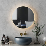 Embellir Bluetooth LED Wall Mirror With Light 50CM Bathroom Decor Round Mirrors - Top-Down View