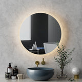 Embellir Bluetooth LED Wall Mirror With Light 60CM Bathroom Decor Round Mirrors - Top-Down View