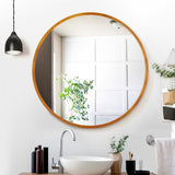 Embellir Wall Mirror Wooden Makeup 80cm - Close-Up Angle