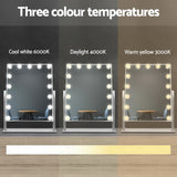 Embellir Makeup Mirror 40x50cm Hollywood Vanity with LED Light Rotation Tabletop - Top-Down View