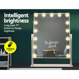 Embellir Makeup Mirror 40x50cm Hollywood Vanity with LED Light Rotation Tabletop - 45-Degree Angle