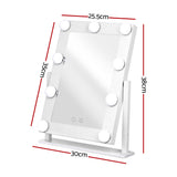 Embellir Makeup Mirror 30x38cm Hollywood Vanity with LED Light Rotation Tabletop - Front View