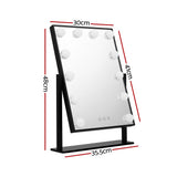 Embellir Makeup Mirror 30x48cm Hollywood Vanity with LED Light Rotation Tabletop - Front View