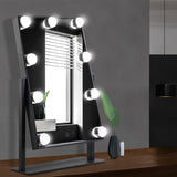 Embellir Makeup Mirror 30x48cm Hollywood Vanity with LED Light Rotation Tabletop - Close-Up Angle