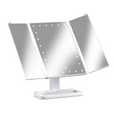 Embellir Makeup Mirror with 24 LED light Tri-fold Dimmable Tabletop Storage