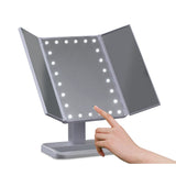 Embellir Makeup Mirror with 24 LED light Tri-fold Dimmable Tabletop Storage - Side View