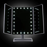 Embellir Makeup Mirror with 24 LED light Tri-fold Dimmable Tabletop Storage - Top-Down View