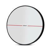 Embellir Wall Mirror Makeup 90cm Home Decor Framed Mirrors Bathroom Round Black - Front View