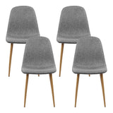 Artiss Dining Chairs Set of 4 Linen Curved Slope Grey - Side View