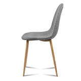 Artiss Dining Chairs Set of 4 Linen Curved Slope Grey - Top-Down View