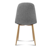 Artiss Dining Chairs Set of 4 Linen Curved Slope Grey - 45-Degree Angle